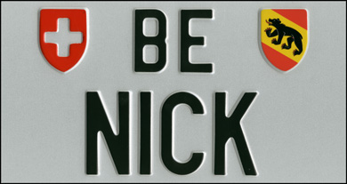 Autoschild mit Namen