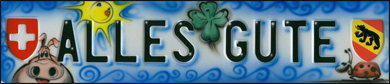 Airbrush Autoschild Alles Gute