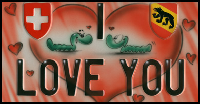Airbrush Autoschild I Love You