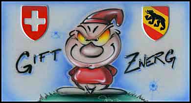 Airbrush Autoschild Gift Zwerg