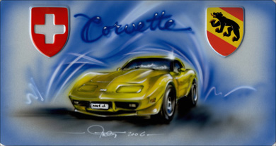 Autoschild Airbrush ab Foto Corvette 1980